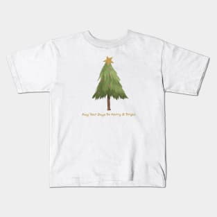 Merry & Bright Christmas Tree Kids T-Shirt